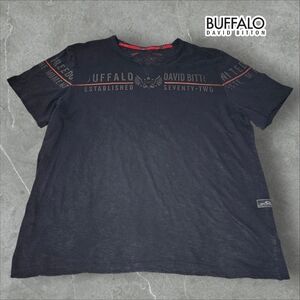 BUFFALO Black Graphic Tee With V-Neck - XLarge